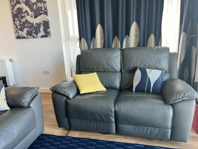 Two 2 Seater Electric Recliner Leather Sofa — image 2