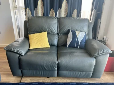 Two 2 Seater Electric Recliner Leather Sofa — image 4