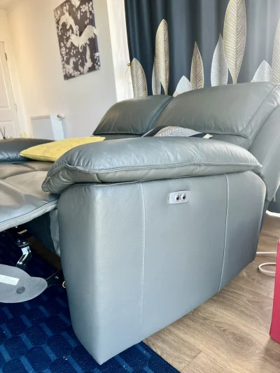 Two 2 Seater Electric Recliner Leather Sofa — image 7