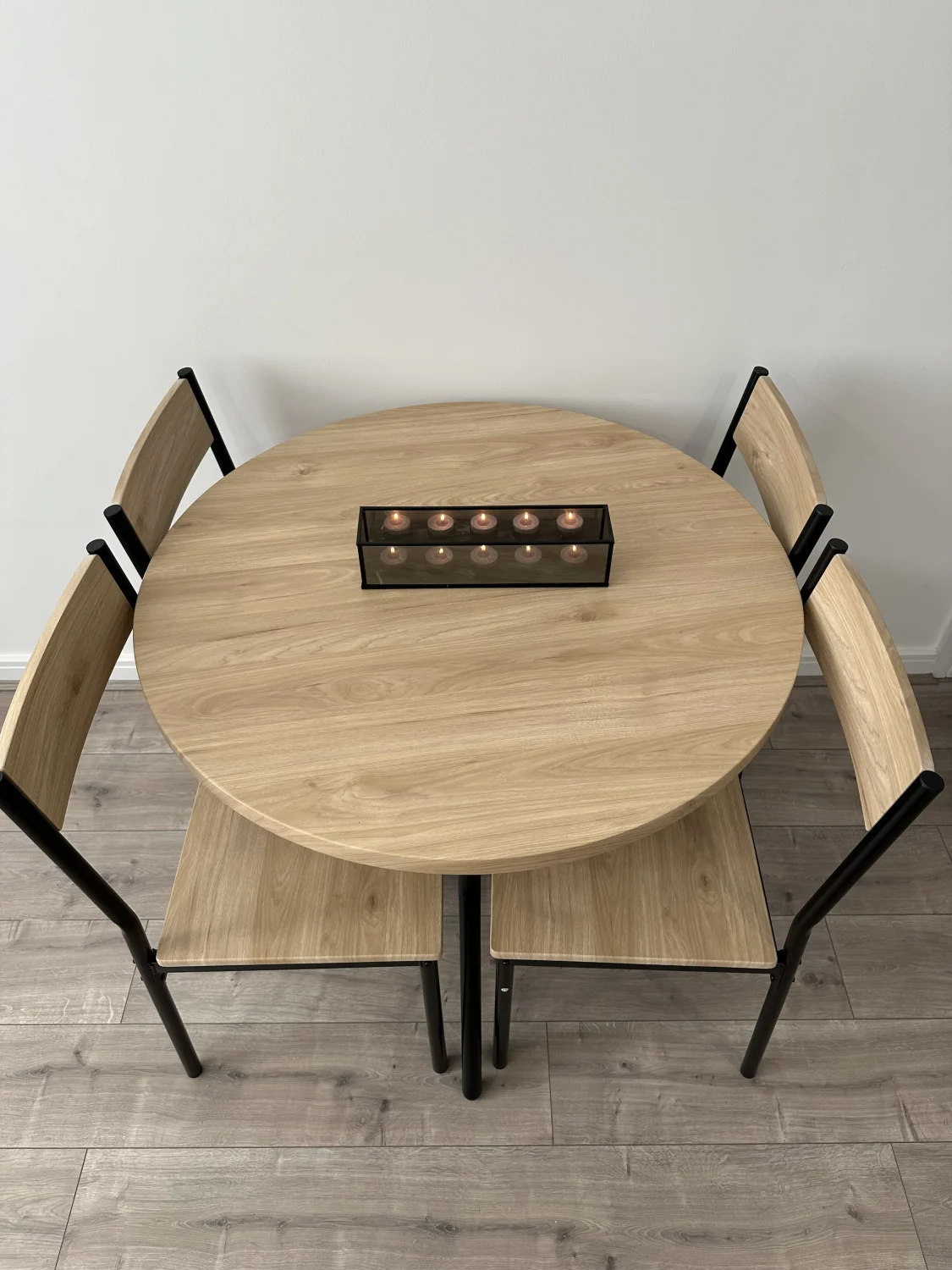 Round Dining Table with 4 Chair Set