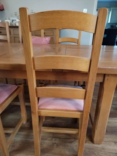 Vintage Solid Wood Dining Chair with Padded Seat on Furnish Well