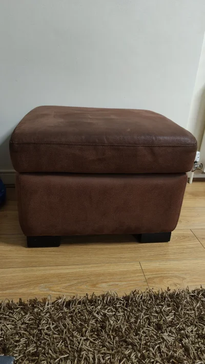 Microsuede Recliner Sofa and Footstool — image 9