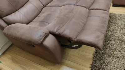 Microsuede Recliner Sofa and Footstool — image 8