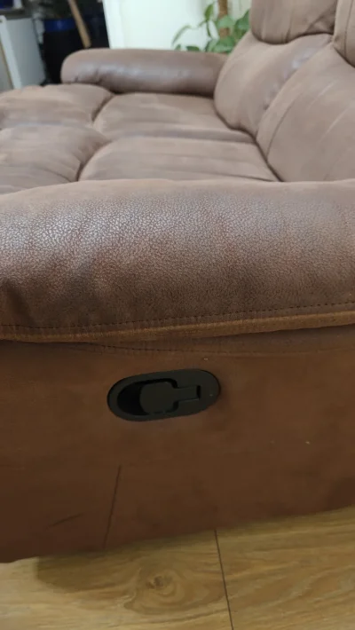 Microsuede Recliner Sofa and Footstool — image 3