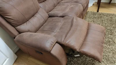 Microsuede Recliner Sofa and Footstool — image 4