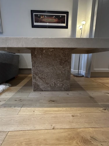 6-8 Seater Beige with brown taupe centre Marble dining table — image 8