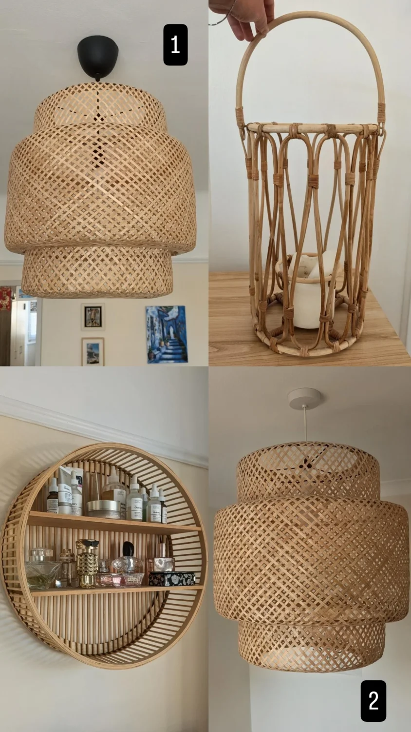 Boho Rattan Decor Set ✨ IKEA SINNERLIG Lamps + Shelf + Lantern