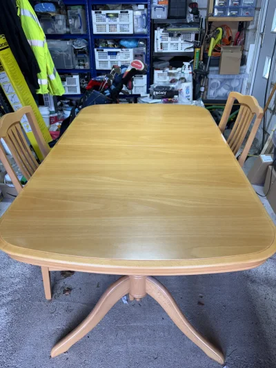 Stag Beech Extending Beech Dining Table on Furnish Well