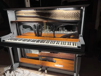 Vintage bar cabinet repurposed from a piano — image 2