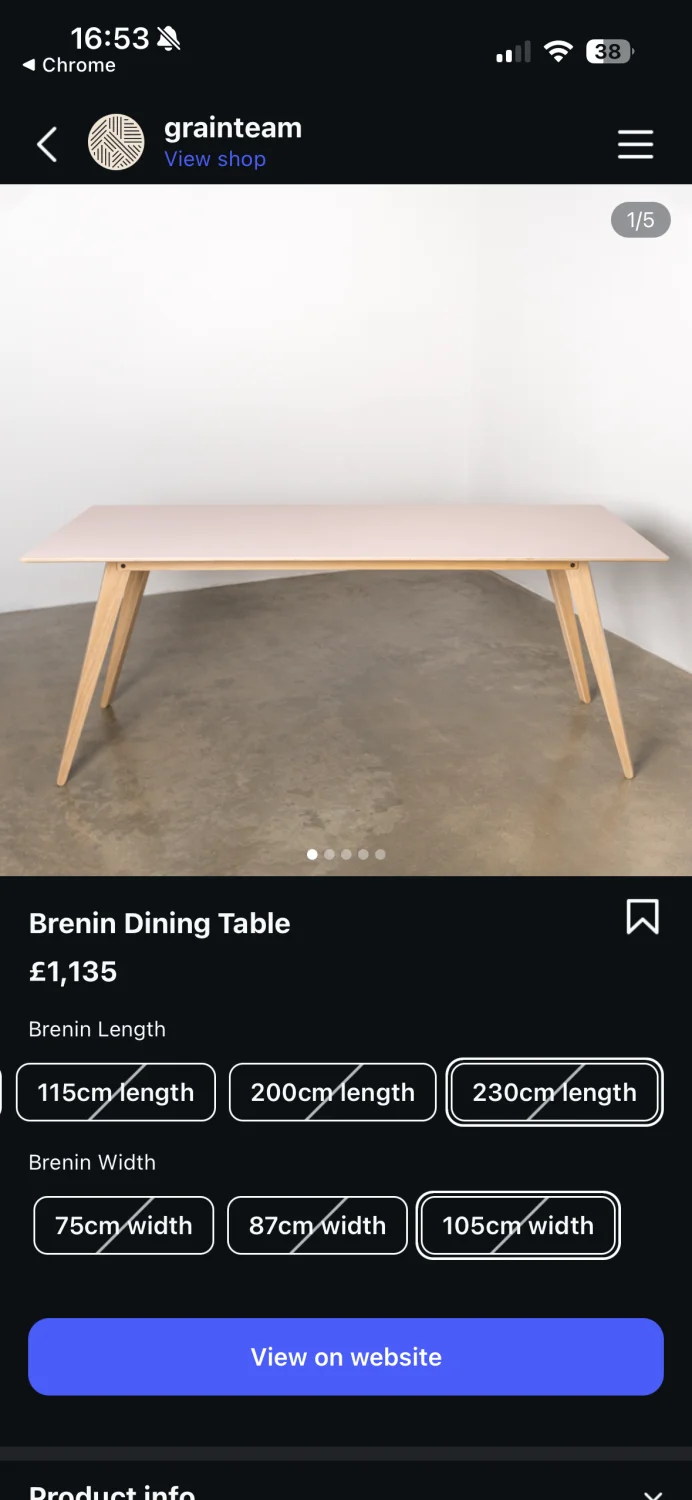 Modern Brenin Dining Table with Solid Wood Legs