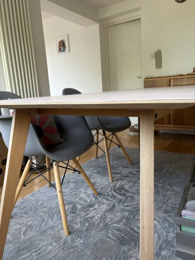 Modern Brenin Dining Table with Solid Wood Legs — image 3