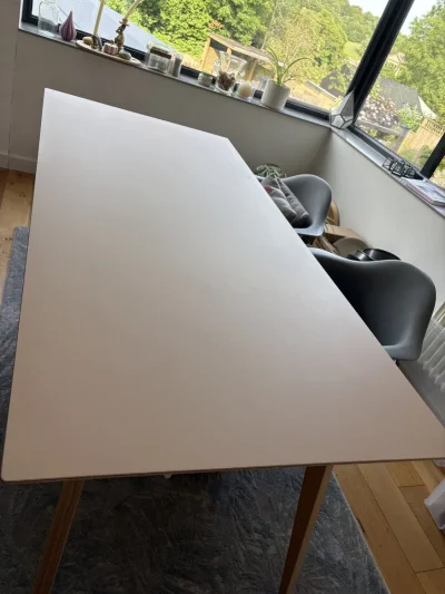 Modern Brenin Dining Table with Solid Wood Legs — image 2