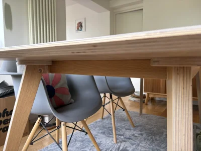 Modern Brenin Dining Table with Solid Wood Legs — image 6