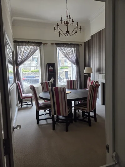 Large dark oak dining set on Furnish Well