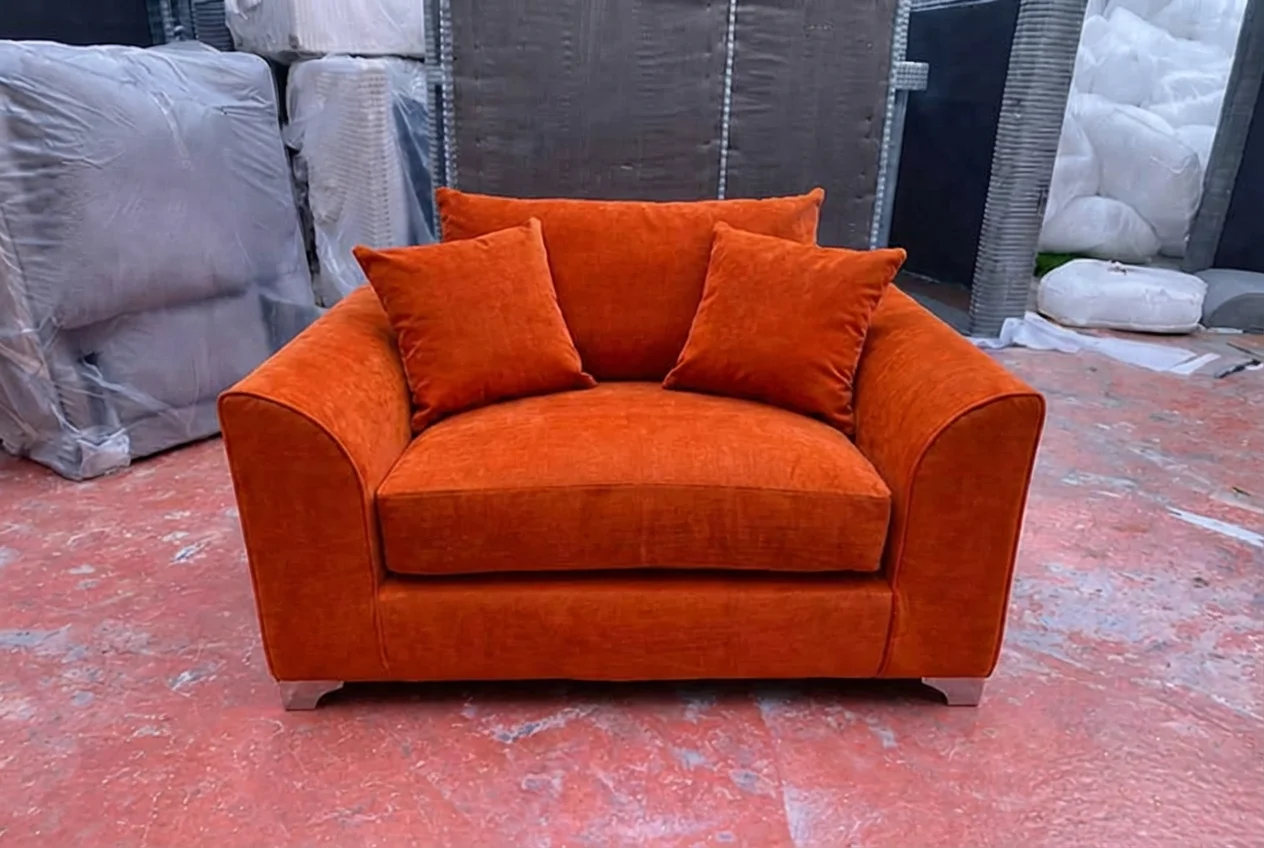 Burnt Orange Comfy Arm Chair With Soft Touch Cushions / Love Seat / Fast Delivery / COD !!!!!!!!