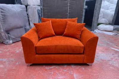 Burnt Orange Comfy Arm Chair With Soft Touch Cushions / Love Seat / Fast Delivery / COD !!!!!!!! on Furnish Well