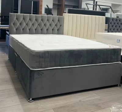 Modern brown leather sofa set with two pieces — image 3