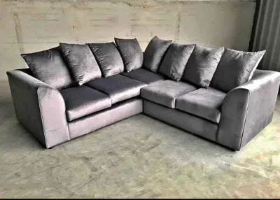 Modern brown leather sofa set with two pieces — image 8