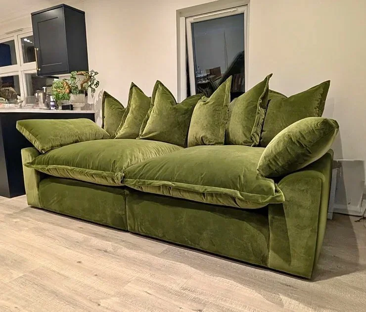 Olive Green 3x Seater Comfy Modular Sofa | In Excellent Condition