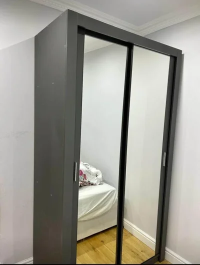 Unwanted !! IKEA 180cm,150cm,120cm Wardrobe 2 Sliding Mirror Door Must Go Sliding Wardrobes — image 4