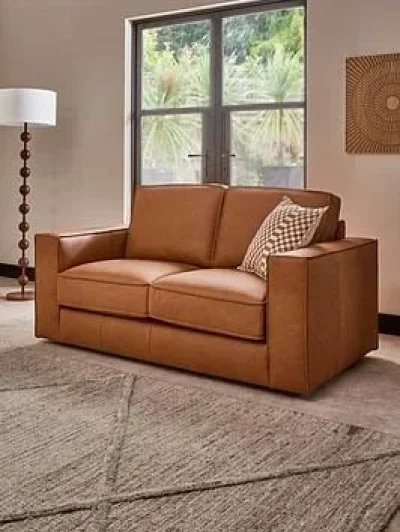 Atalia 3 + 2 Seater Leather Sofa Set 3 & 2 seater tan leather sofa ~ leather sofa brown on Furnish Well