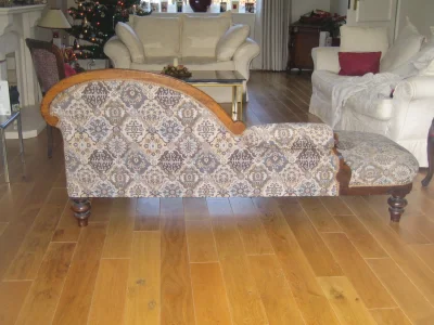 Antique chaise longue with intricate upholstery — image 2