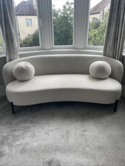 Daals Curved two-seater fabric sofa in light grey — image 4