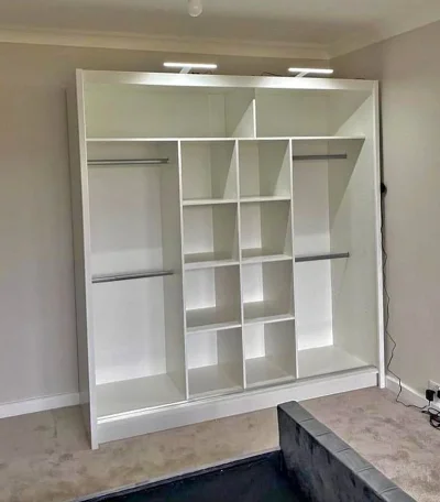 white 203cm sliding door wardrobe on Furnish Well