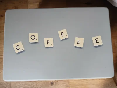 Upcycled Scrabble themed COFFEE table — image 2