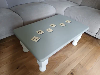 Upcycled Scrabble themed COFFEE table — image 3