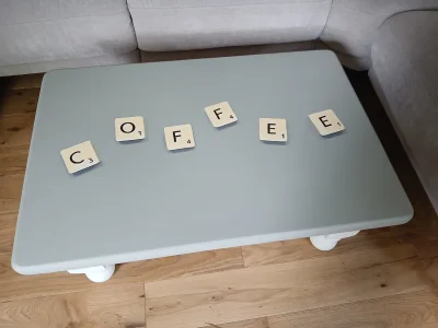 Upcycled Scrabble themed COFFEE table on Furnish Well