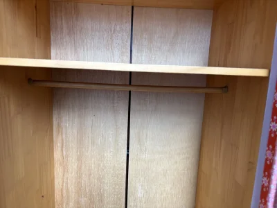 Two-door wardrobe with floral fabric panels — image 4