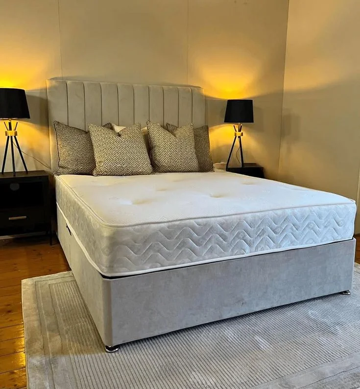 4ft6/Double size Bed with Mattress ¬ Cream-beige bed in Excellent Condition !