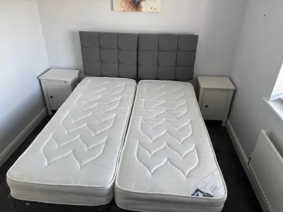 ZipLink Bed , Pair Of 3ft Beds With Mattresses / 6ft — image 2