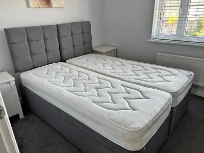 ZipLink Bed , Pair Of 3ft Beds With Mattresses / 6ft on Furnish Well