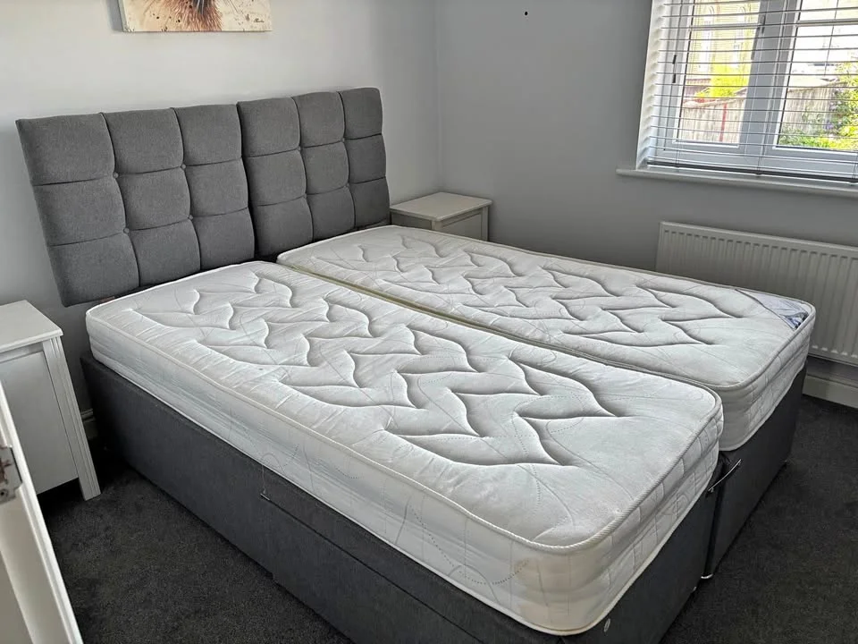 ZipLink Bed , Pair Of 3ft Beds With Mattresses / 6ft