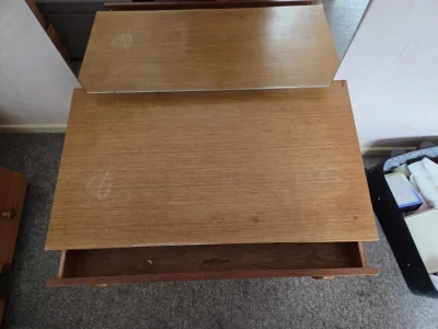 Oak Drawer Unit with Attached Mirror — image 2