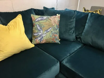 Modern Plush Velvet Olive Green 4x Seater Corner Comfy Sofa — image 5