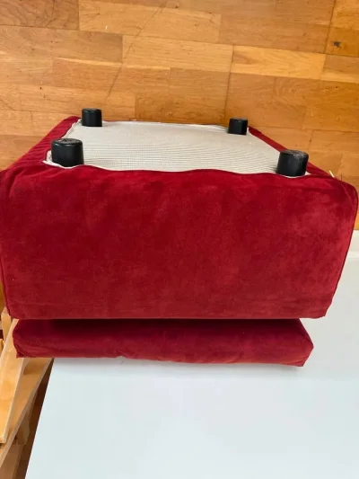 Authentic Ligne Roset Togo 2-Seater Sofa & 2 Footstools – Burnt Orange Alcantara — image 2