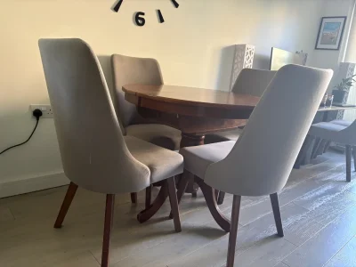 Extendible Walnut Finish Dining Table — image 3