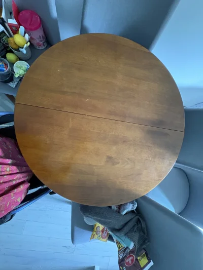 Extendible Walnut Finish Dining Table — image 5