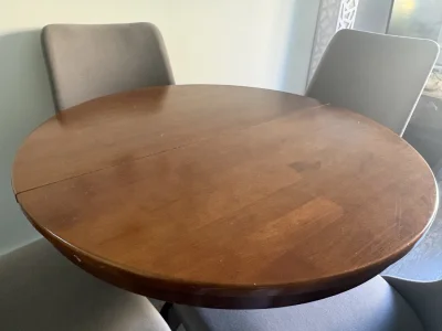 Extendible Walnut Finish Dining Table — image 2