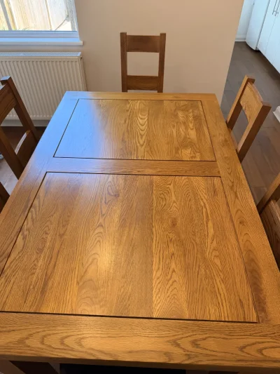 Oak furniture Land Dorset Extending Table With 6 Chairs - **see description for pick up times and further details below — image 2