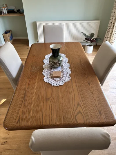 Oak dining table on Furnish Well