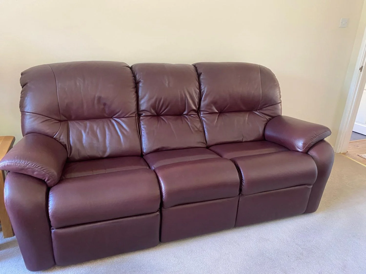 G Plan Leather 4 piece suite in Ox Blood Red