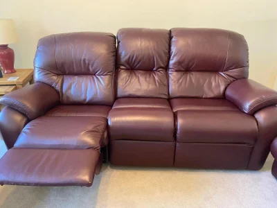 G Plan Leather 4 piece suite in Ox Blood Red — image 2