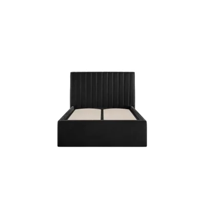 3FT Black Velvet-Style Ottoman Storage Bed Frame with Channelled Headboard — image 5
