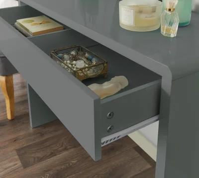 Contemporary Gloss Grey Dressing Table with Full-Width Drawer, 98cm — image 4