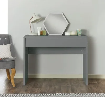 Contemporary Gloss Grey Dressing Table with Full-Width Drawer, 98cm — image 3