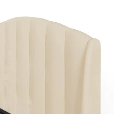 Cream Upholstered Ottoman Storage Bed with Channelled Headboard — image 3